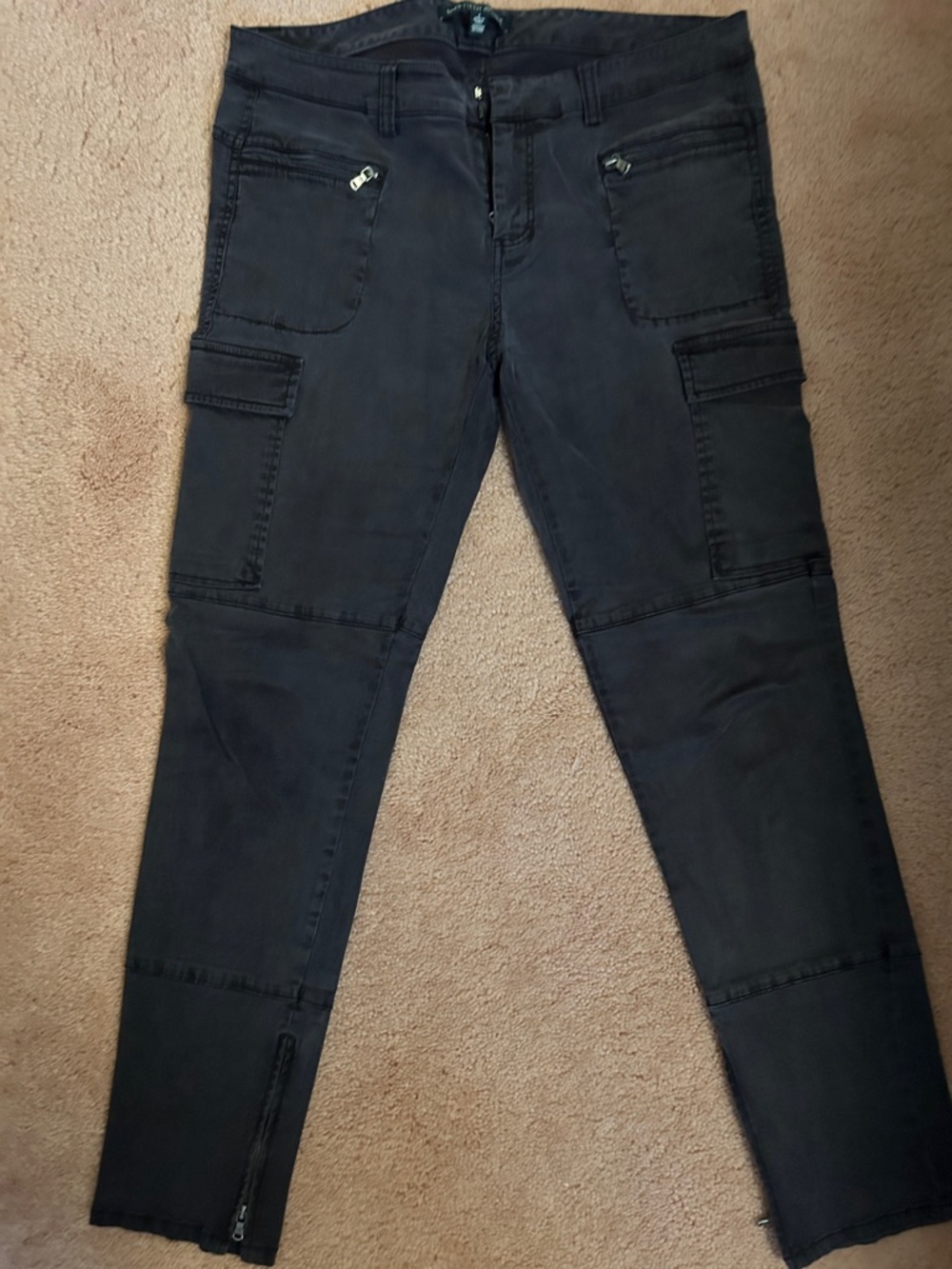 Saks Fifth Avenue Black Skinny Cargo Pants